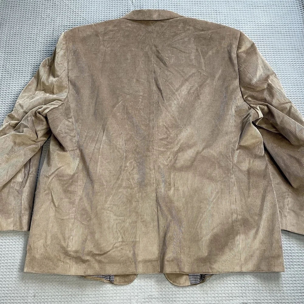 Saddlebred Corduroy Blazer Jacket Sport Coat 56 Reg Mens Light Brown